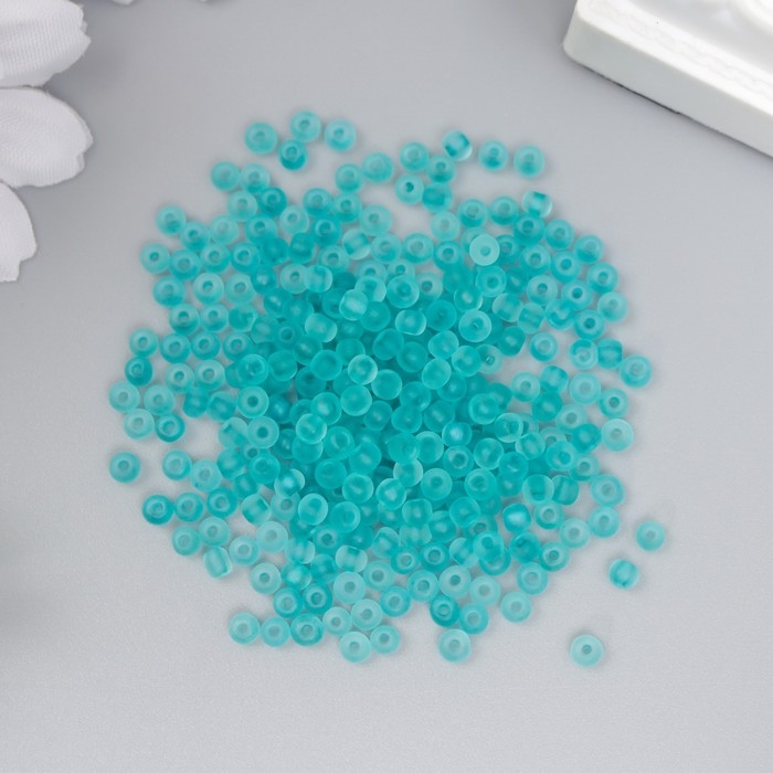 Бисер стекло 8/0  Бисер стекло 8/0 "Матовый полупрозрачный. Морской" 10 гр