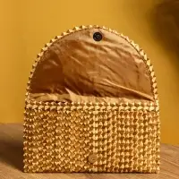 Сумка клатч плетёная из пальмового листа, 28×16×2 см, золотистая Сумка клатч плетёная из пальмового листа, 28×16×2 см, золотистая