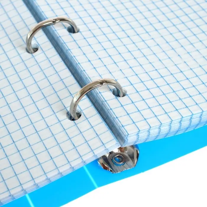 Тетрадь на кольцах Calligrata A5, 80 листов, в клетку, пластиковая обложка, блок офсет, голубая