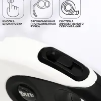 Рулетка DIIL, 5 м, до 40 кг, лента, прорезиненная ручка, белая, чёрная