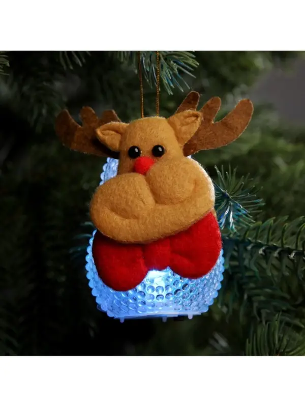 Ёлочная игрушка &laquo;Оленёнок&raquo;, 10 см, от батареек, свечение мульти (RGB)