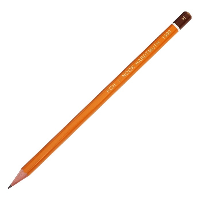Карандаш чернографитный 2.0 мм, Koh-I-Noor 1500 H, профессиональный, L=175 мм Карандаш чернографитный 2.0 мм, Koh-I-Noor 1500 H, профессиональный, L=175 мм