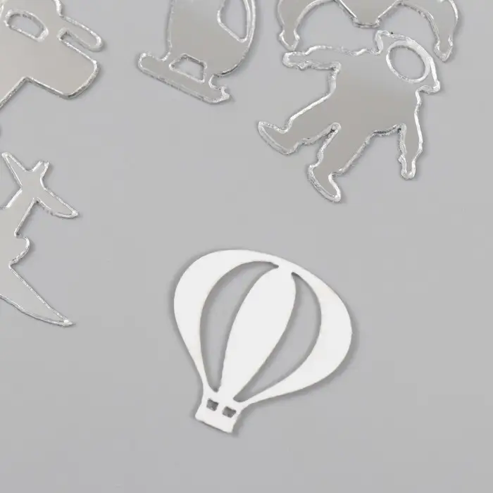 Декоративные элементы для творчества «Арт Узор. Воздушный транспорт», набор 6 шт., пластик зеркальный