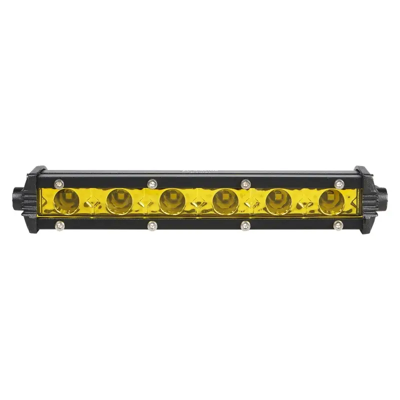 Фара (балка) светодиод. однорядная, 6LED, желтый дальний свет, 9Вт, 186x30x47мм, 12/24В