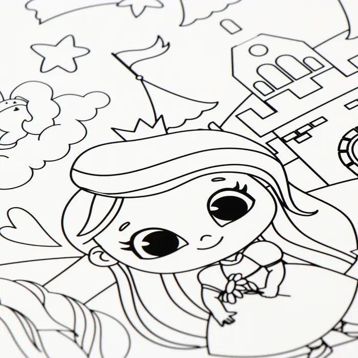 Магнит-раскраска многоразовая &laquo;Принцесса и сказочные Единорожки&raquo;, 14.8&times;21 см