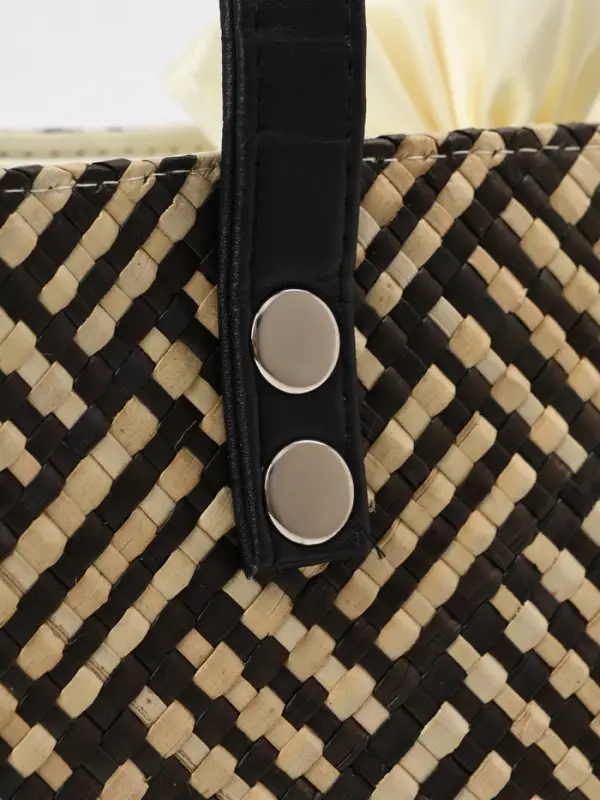 Сумка плетёная из пандана, 27&times;19&times;42 см, бежево-коричневая