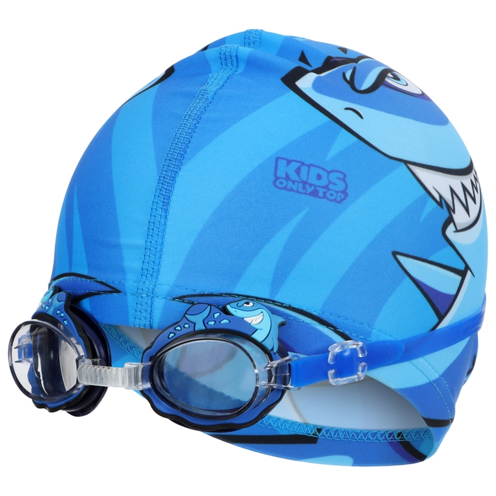 Набор для плавания детский ONLYTOP Swim «Акула»: очки+шапочка, обхват 46-52 Набор для плавания детский ONLYTOP Swim «Акула»: очки+шапочка, обхват 46-52