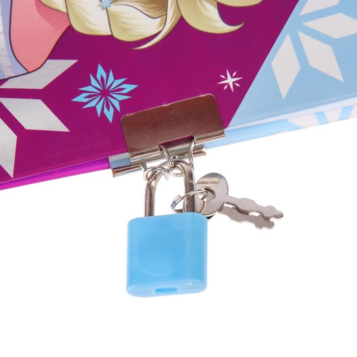 Записная книжка на замочке А6, Записная книжка на замочке А6, "Эльза", 50 листов, Холодное сердце