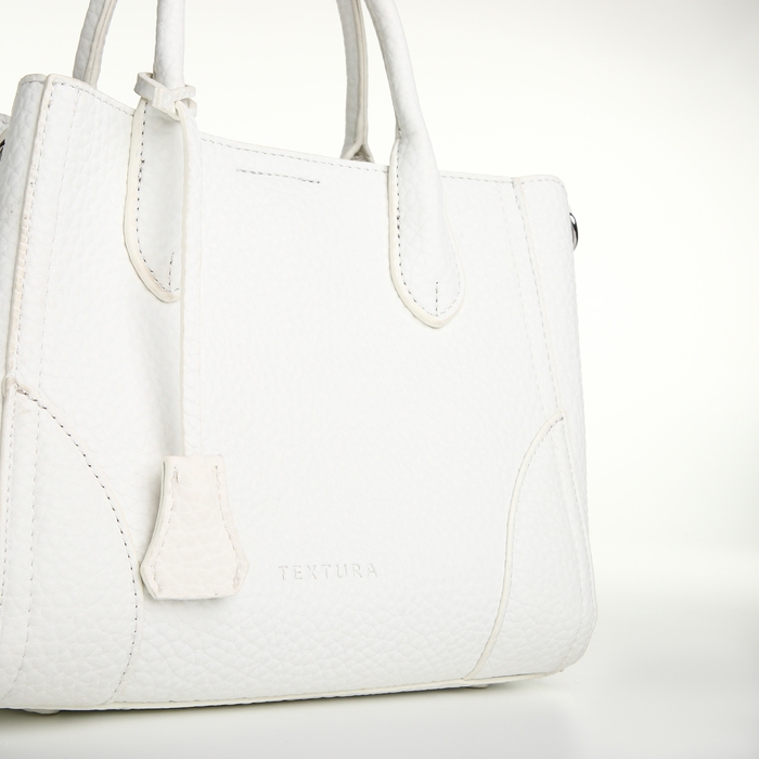 Сумка женская на молнии, TEXTURA, маленький размер, цвет белый Сумка женская на молнии, TEXTURA, маленький размер, цвет белый