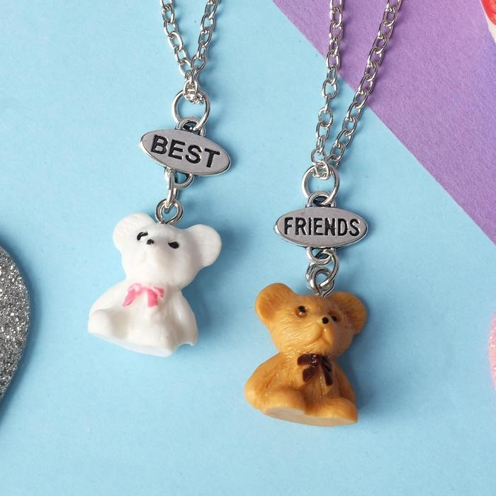 Кулоны неразлучники «Выбражулька», медвежата, 40 см, цветные в серебре Кулоны неразлучники «Выбражулька», медвежата, 40 см, цветные в серебре