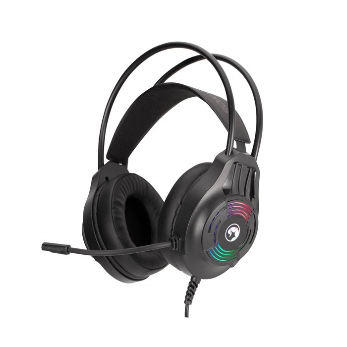 Наушники Marvo H8326, игровые, полноразмерные, микрофон, USB + 2*3.5mm, 1.8 м, RGB, чёрные Наушники Marvo H8326, игровые, полноразмерные, микрофон, USB + 2*3.5mm, 1.8 м, RGB, чёрные