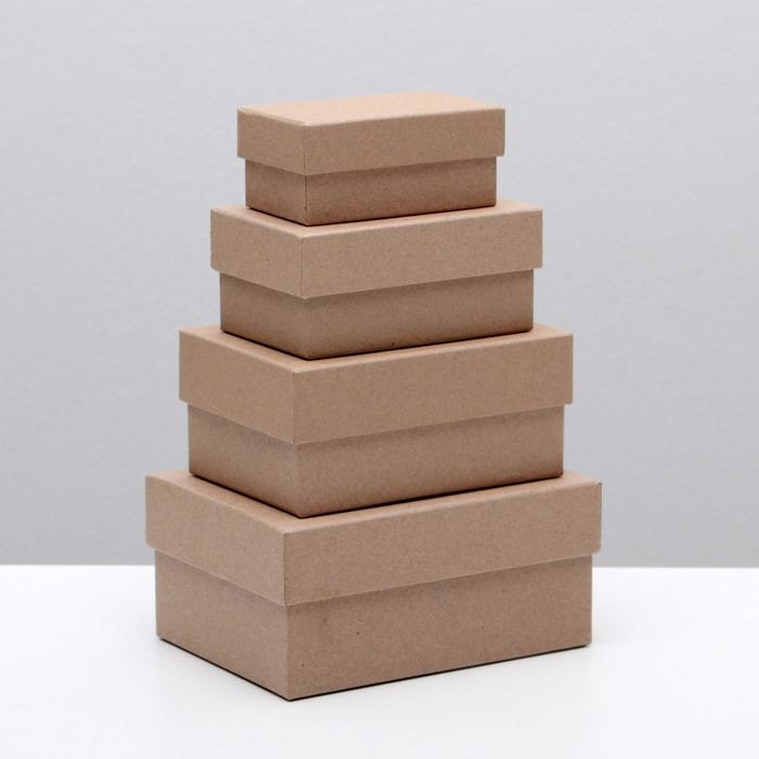 Набор коробок 4 в 1 Набор коробок 4 в 1 "Крафт однотонный", 15 х 11 х 7 - 9 х 5 х 4 см