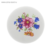 Ручка кнопка FLOWER Ceramics 017, d=32, керамическая, белая