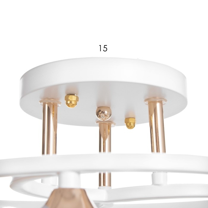 Люстра Люстра "Роуз" 3х40Вт Е27 Белый, золото 42х42х23см