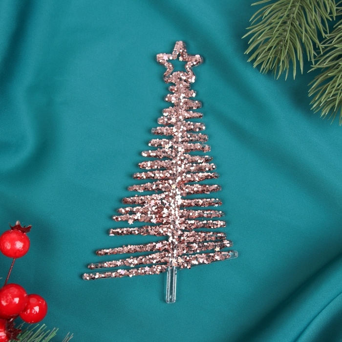 Украшение ёлочное Украшение ёлочное "Ёлочка сияние звезда" 14х8 см, розовый