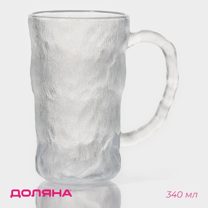 Кружка стеклянная Доляна «Айс», 340 мл Кружка стеклянная Доляна «Айс», 340 мл