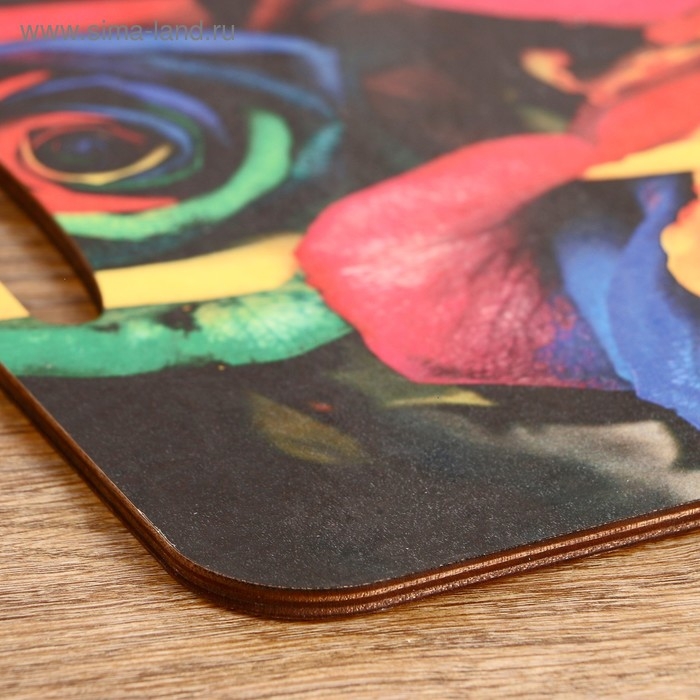 Разделочная доска-поднос Разделочная доска-поднос "Радужные розы" 36х28 см