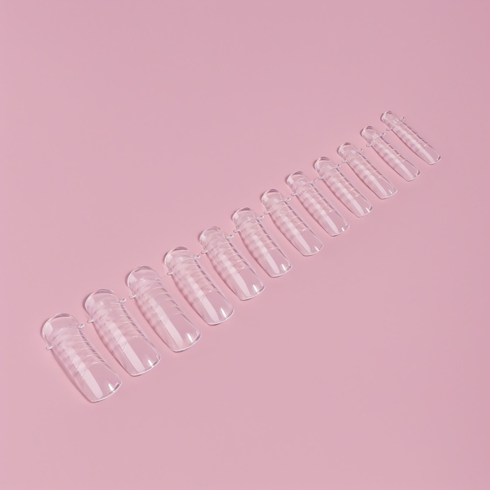 Верхние формы для наращивания в контейнере, C-изгиб, 120 шт, цвет прозрачный