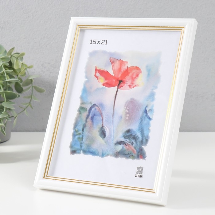 Фоторамка пластик 15х21 см, (100/1310 белый) Фоторамка пластик 15х21 см, (100/1310 белый)