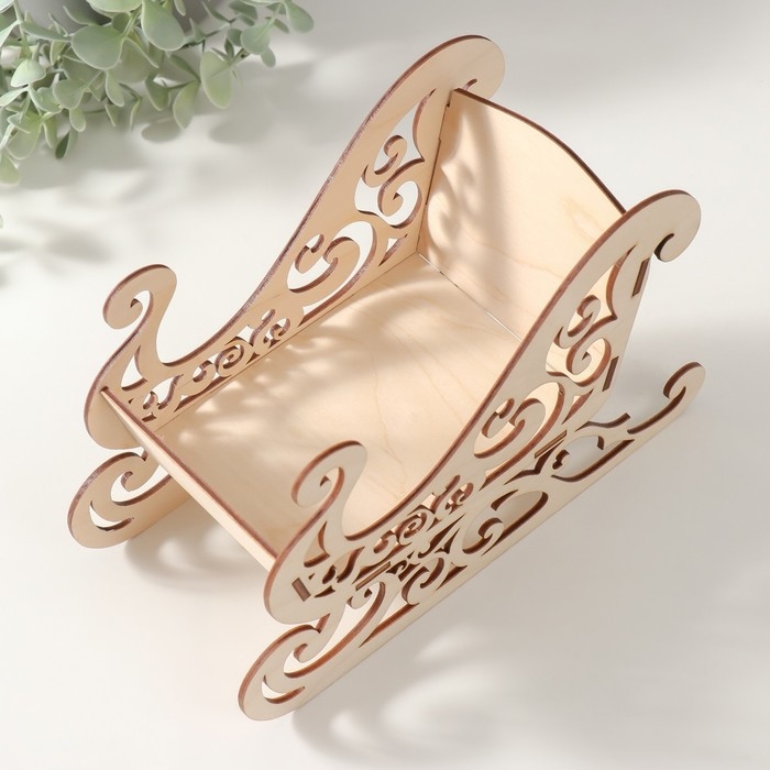 Шкатулка-сани   Шкатулка-сани  "С узором" 22х9,5х14 см (набор 5 деталей)