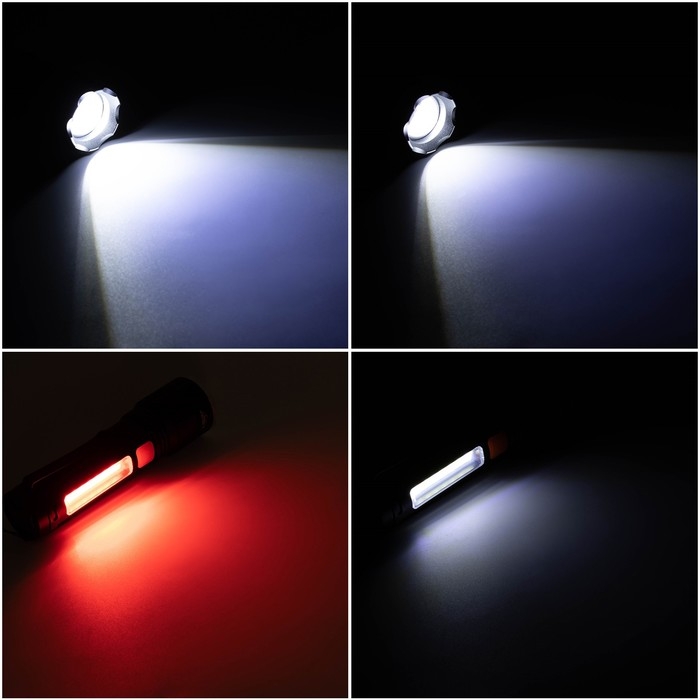 Фонарь ручной аккумуляторный  Фонарь ручной аккумуляторный "Мастер К", 1200 мАч, 30+15 Вт, 500 лм, P50, COB, zoom, Type-C