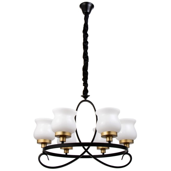 Люстра Люстра "Кантри" 5х40Вт Е27 черно-золотой 60х60х50 см BayerLux