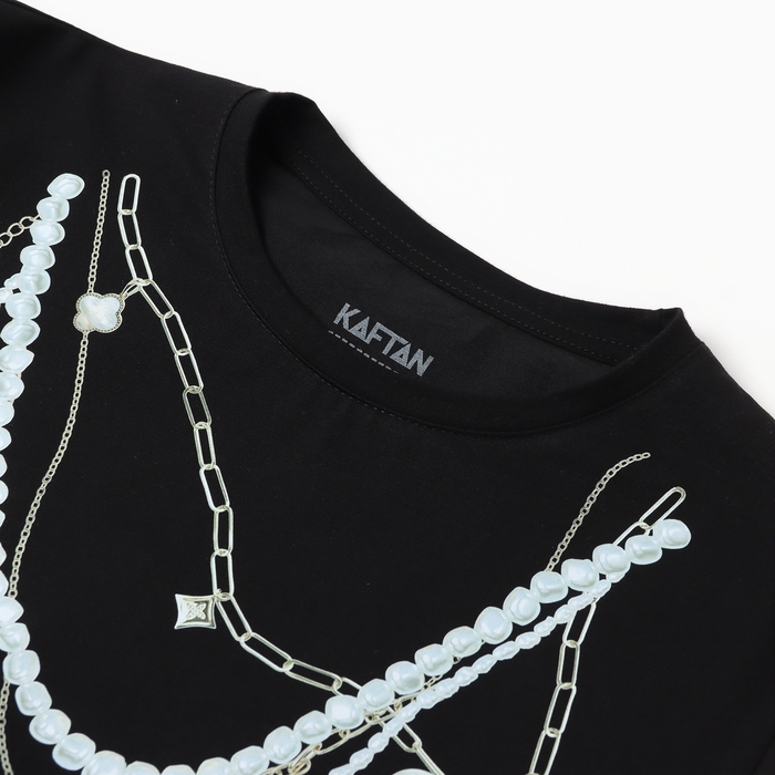 Пижама женская (футболка и брюки) KAFTAN Пижама женская (футболка и брюки) KAFTAN "Жемчуг" р. 40-42, черный