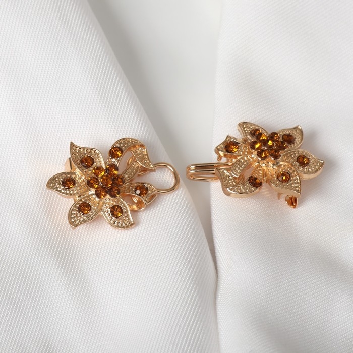 Зажим для кардигана «Цветок» блестящий, цвет золото Зажим для кардигана «Цветок» блестящий, цвет золото