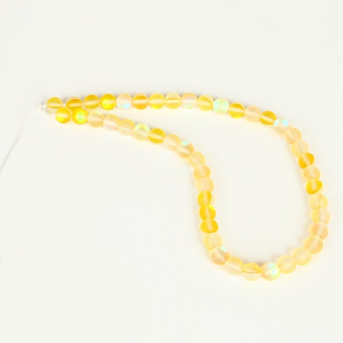 Бусины из натурального камня &laquo;Кошачий глаз&raquo;, набор 46 шт., размер 1 шт. &mdash; 8 мм, жёлтый