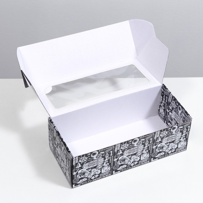 Коробка самосборная, с окном, Коробка самосборная, с окном, "Супермен", 16 х 35 х 12 см