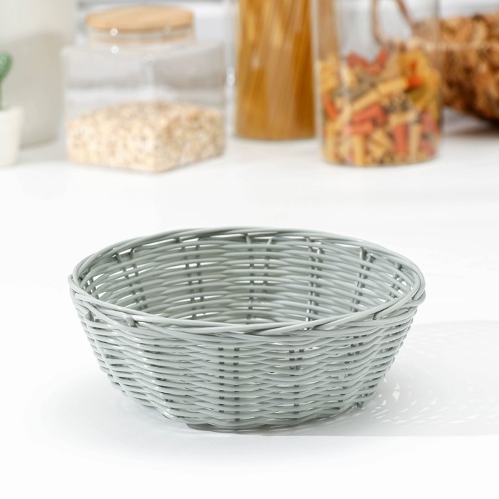 Корзинка для подачи Доляна «Плуг», 18×18×6 см, цвет серый Корзинка для подачи Доляна «Плуг», 18×18×6 см, цвет серый