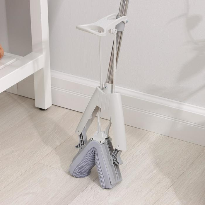 Швабра для мытья пола PVA Доляна, со складным отжимом, насадка 6×28 см, телескопическая стальная ручка 105(135) см Швабра для мытья пола PVA Доляна, со складным отжимом, насадка 6×28 см, телескопическая стальная ручка 105(135) см