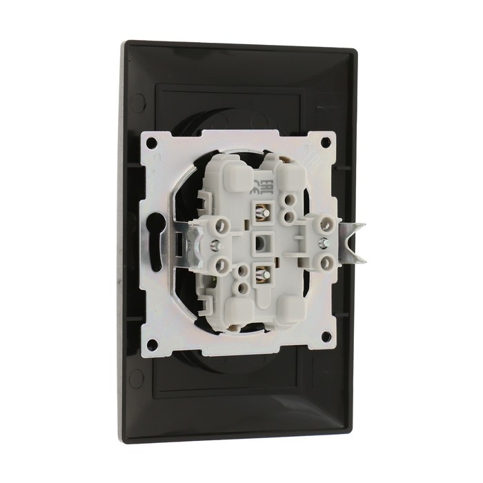 Розетка двухместная Luazon Lighting  Розетка двухместная Luazon Lighting "Антей", 10 А, скрытая, без з/к, черная