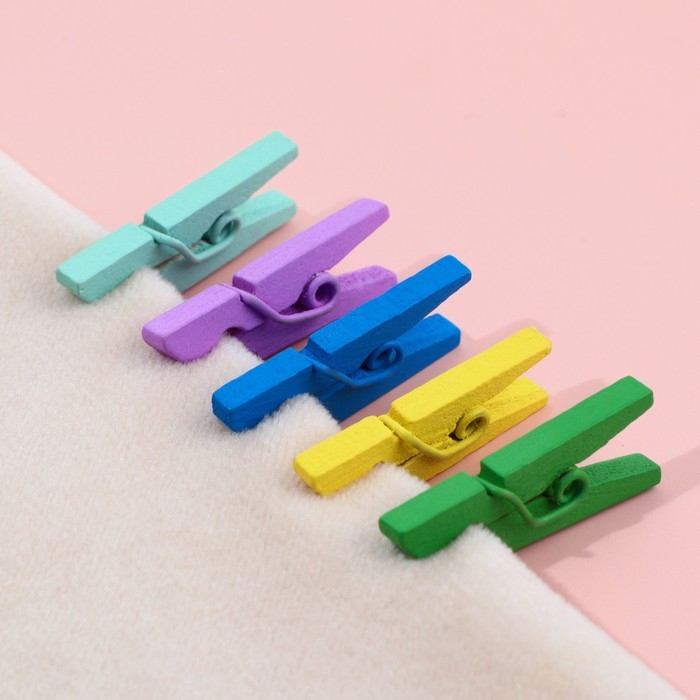 Прищепки для шитья, 2,5 × 0,7 × 0,3 см, 18 шт, цвет разноцветный Прищепки для шитья, 2,5 × 0,7 × 0,3 см, 18 шт, цвет разноцветный