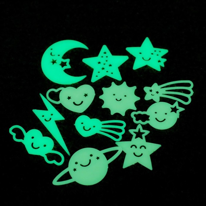 Набор светящегося декора Набор светящегося декора "Ночь" 12 шт., цвет МИКС