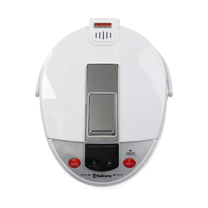 Термопот Sakura SA-1365W, 1200 Вт, 6 л, регулировка t, LED-дисплей, белый Термопот Sakura SA-1365W, 1200 Вт, 6 л, регулировка t, LED-дисплей, белый