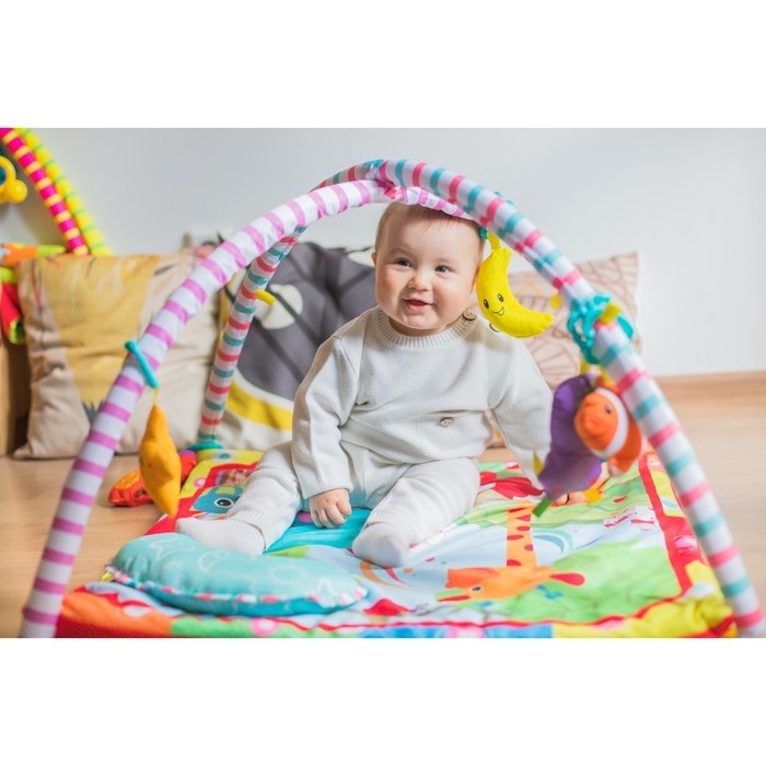 Развивающий коврик с дугами «Слоник и друзья», 5 элем. с музыкой, Крошка Я Развивающий коврик с дугами «Слоник и друзья», 5 элем. с музыкой, Крошка Я