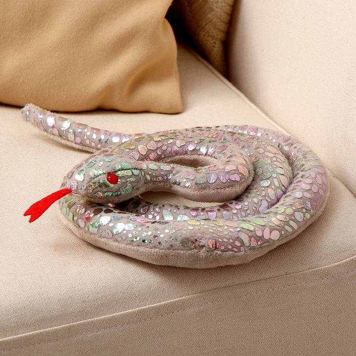 Мягкая игрушка «Змея», 80 см, цвет серебро Мягкая игрушка «Змея», 80 см, цвет серебро