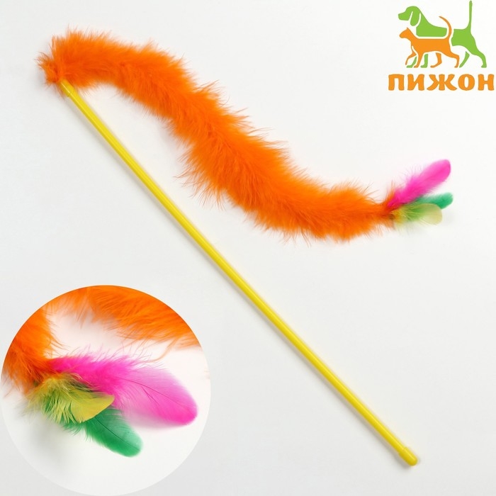 Дразнилка меховая  Дразнилка меховая "Длинный хвост", оранжевая