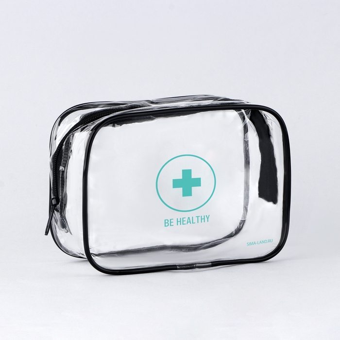 Аптечка дорожная прозрачная  Аптечка дорожная прозрачная "BE HEALTHY", 12*10 см,