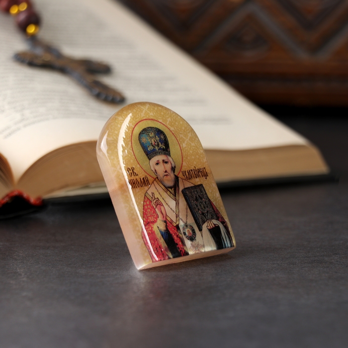 Икона  Икона "Николай Чудотворец", селенит