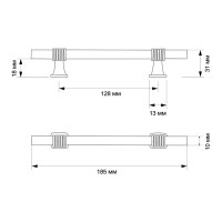 Ручка скоба CAPPIO RSC105, алюминий, м/о 128, цвет черный