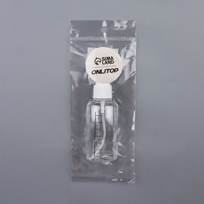 Бутылочка для хранения, с распылителем, со шкалой деления, 75 мл, цвет белый/прозрачный Бутылочка для хранения, с распылителем, со шкалой деления, 75 мл, цвет белый/прозрачный