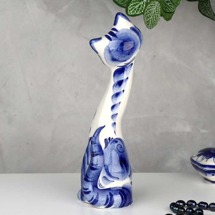 Сувенир «Кошка Кегля», 21,5 см, гжель Сувенир «Кошка Кегля», 21,5 см, гжель