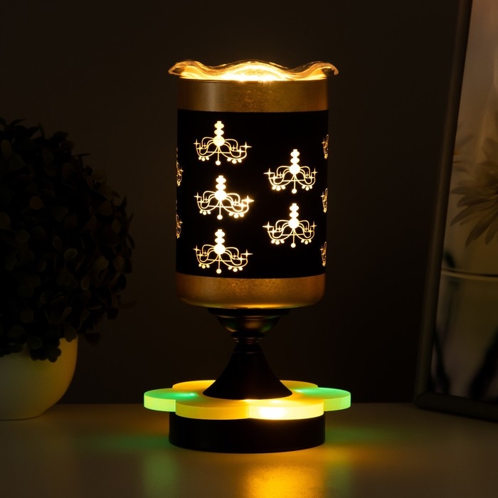 Аромалампа с подсветкой  Аромалампа с подсветкой "Фигура" E14 40Вт +RGB черный 10х10х24,5 см