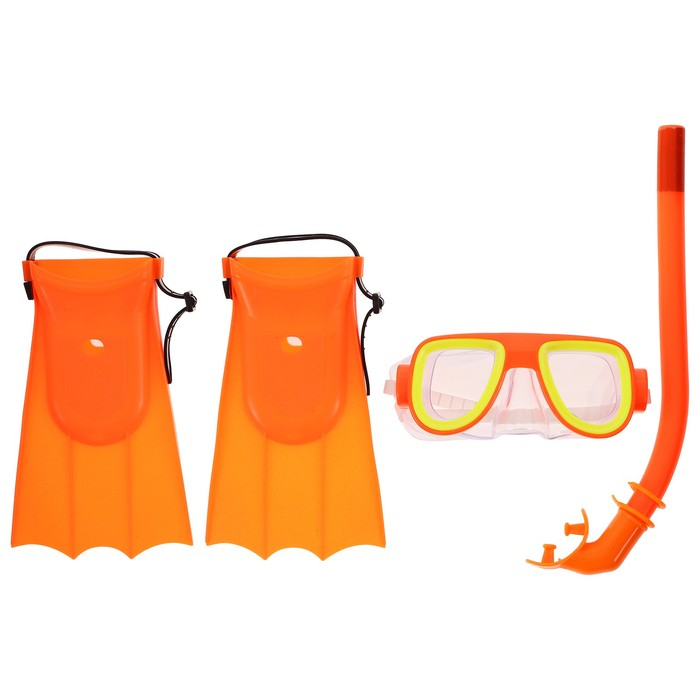 Набор для плавания детский ONLYTOP: маска, трубка, ласты безразмерные, цвета МИКС Набор для плавания детский ONLYTOP: маска, трубка, ласты безразмерные, цвета МИКС