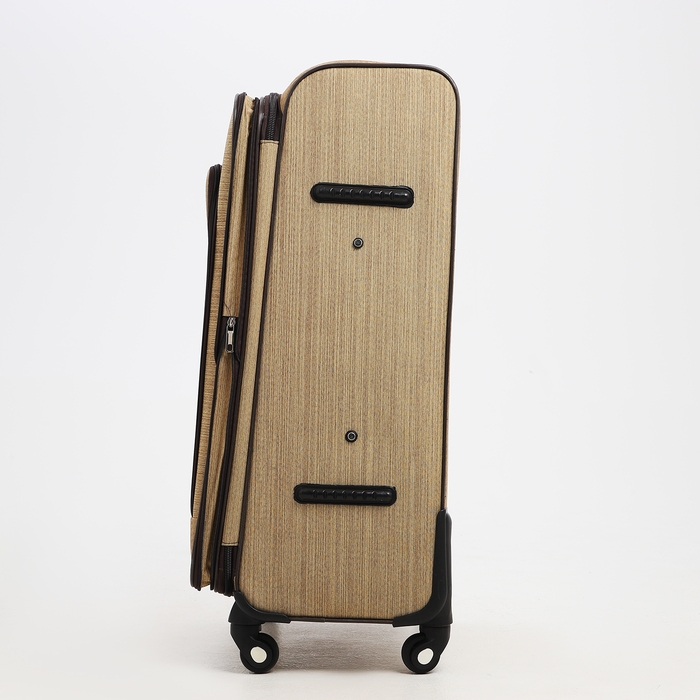 Чемодан большой 95 л (L), отдел на молнии, с расширением, кодовый замок, 4 колеса, наружный карман, цвет бежевый Чемодан большой 95 л (L), отдел на молнии, с расширением, кодовый замок, 4 колеса, наружный карман, цвет бежевый