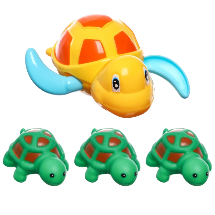 Набор игрушек для ванны «Заводная черепашка с друзьями», 4 шт., цвет МИКС, Крошка Я Набор игрушек для ванны «Заводная черепашка с друзьями», 4 шт., цвет МИКС, Крошка Я