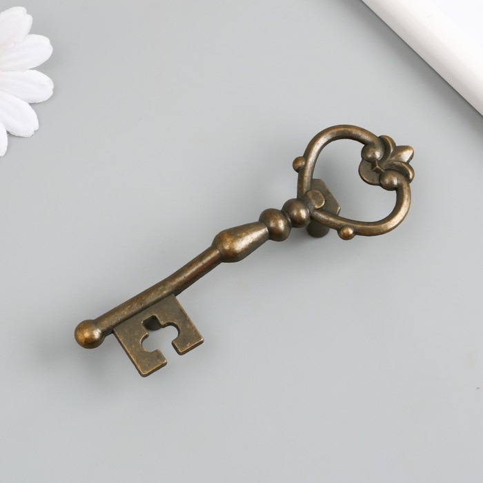 Ручка для шкатулки металл Ручка для шкатулки металл "Ключ" бронза 12х3,8х5,8 см