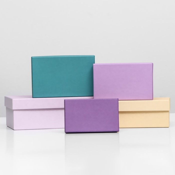 Набор прямоугольных коробок 15в1  Набор прямоугольных коробок 15в1 "Лаванда" 47,5 х 36 х 17,5- 13 х 8 х 4,5 см